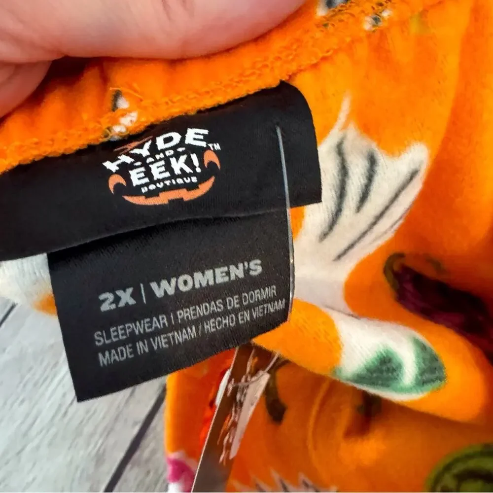 Target Hyde & EEK Fleece Orange Halloween Pajama Pants - Picture 4 of 4